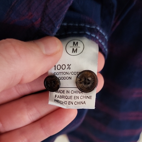 Buffalo David Bitton Blue and Purple Casual Button Down Shirt - Picture 3 of 11